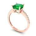 thumbnail image 1 of 2.7ct asscher cut green emerald 14k rose gold Bridal Wedding Engagement Promise Anniversary Ring for Women size 11, 1 of 7