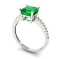 thumbnail image 1 of 2.7ct asscher cut green emerald 14k white gold Bridal Wedding Engagement Promise Anniversary Ring for Women size 7.75, 1 of 7