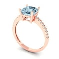 thumbnail image 1 of 2.7ct asscher cut natural sky blue topaz 18k rose gold Bridal Wedding Engagement Promise Anniversary Ring for Women size 5.75, 1 of 7
