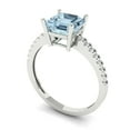 thumbnail image 1 of 2.7ct asscher cut natural sky blue topaz 18k white gold Bridal Wedding Engagement Promise Anniversary Ring for Women size 8.25, 1 of 7