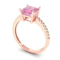 thumbnail image 1 of 2.7ct asscher cut pink Zircon 18k rose gold Bridal Wedding Engagement Promise Anniversary Ring for Women size 10.25, 1 of 7
