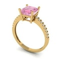 thumbnail image 1 of 2.7ct asscher cut pink Zircon 18k yellow gold Bridal Wedding Engagement Promise Anniversary Ring for Women size 9.5, 1 of 7