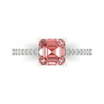 thumbnail image 1 of Clara Pucci 14K White Gold Solid Gold Garnet Solitaire with Accents Anniversary Ring for Women - 2.7 cttw Asscher Cut, 1 of 8