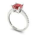 thumbnail image 1 of 2.7ct asscher cut red natural garnet 14k white gold Bridal Wedding Engagement Promise Anniversary Ring for Women size 4.5, 1 of 7