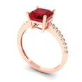 thumbnail image 1 of 2.7ct asscher cut red ruby 18k rose gold Bridal Wedding Engagement Promise Anniversary Ring for Women size 3.75, 1 of 7
