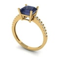 thumbnail image 1 of 2.7ct asscher cut blue sapphire 14k yellow gold Bridal Wedding Engagement Promise Anniversary Ring for Women size 6, 1 of 7