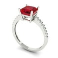 thumbnail image 1 of 2.7ct asscher cut tourmaline 18k white gold Bridal Wedding Engagement Promise Anniversary Ring for Women size 6.75, 1 of 7
