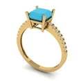 thumbnail image 1 of 2.7ct asscher cut turquoise 18k yellow gold Bridal Wedding Engagement Promise Anniversary Ring for Women size 7.75, 1 of 7