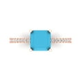 thumbnail image 1 of Clara Pucci 14K Rose Gold Solid Gold Turquoise Solitaire with Accents Anniversary Ring for Women - 2.7 cttw Asscher Cut, 1 of 8