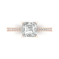 thumbnail image 1 of Clara Pucci 14K Rose Gold Solid Gold WhiteSapphire Solitaire with Accents Anniversary Ring for Women - 2.7 cttw Asscher Cut, 1 of 8