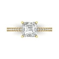 thumbnail image 1 of Clara Pucci 14K Yellow Gold Solid Gold WhiteSapphire Solitaire with Accents Anniversary Ring for Women - 2.7 cttw Asscher Cut, 1 of 8