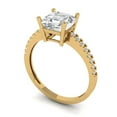thumbnail image 1 of 2.7ct asscher cut white sapphire 14k yellow gold Bridal Wedding Engagement Promise Anniversary Ring for Women size 4.25, 1 of 7