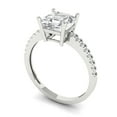 thumbnail image 1 of 2.7ct asscher cut white sapphire 18k white gold Bridal Wedding Engagement Promise Anniversary Ring for Women size 6.75, 1 of 7