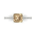 thumbnail image 1 of Clara Pucci 14K White Gold Solid Gold YellowMoissanite Solitaire with Accents Anniversary Ring for Women - 2.7 cttw Asscher Cut, 1 of 8