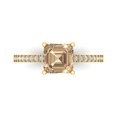 thumbnail image 1 of Clara Pucci 14K Yellow Gold Solid Gold YellowMoissanite Solitaire with Accents Anniversary Ring for Women - 2.7 cttw Asscher Cut, 1 of 8