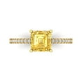 thumbnail image 1 of Clara Pucci 14K Yellow Gold Solid Gold Citrine Solitaire with Accents Anniversary Ring for Women - 2.7 cttw Asscher Cut, 1 of 8