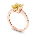thumbnail image 1 of 2.7ct asscher cut yellow natural citrine 18k rose gold Bridal Wedding Engagement Promise Anniversary Ring for Women size 9, 1 of 7