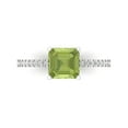 thumbnail image 1 of 2.7 ctw Solitaire with Zirconia Diamond Accents Anniversary Ring for Women | Cushion Cut Natural Peridot | Hyperallergenic Solid 14K White Gold, 1 of 5