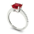 thumbnail image 1 of 2.7ct cushion cut red ruby 14k white gold Bridal Wedding Engagement Promise Anniversary Ring for Women size 6.5, 1 of 7