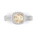 thumbnail image 1 of Clara Pucci 14K White Gold Solid Gold Morganite Halo Anniversary Ring for Women - 2.37 cttw Round Cut, 1 of 8