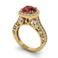 thumbnail image 1 of 2.7ct round cut red natural garnet 18k yellow gold halo Bridal Wedding Engagement Promise Anniversary Ring for Women size 8, 1 of 7