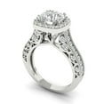 thumbnail image 1 of 2.7ct round cut white sapphire 18k white gold halo Bridal Wedding Engagement Promise Anniversary Ring for Women size 4.75, 1 of 7