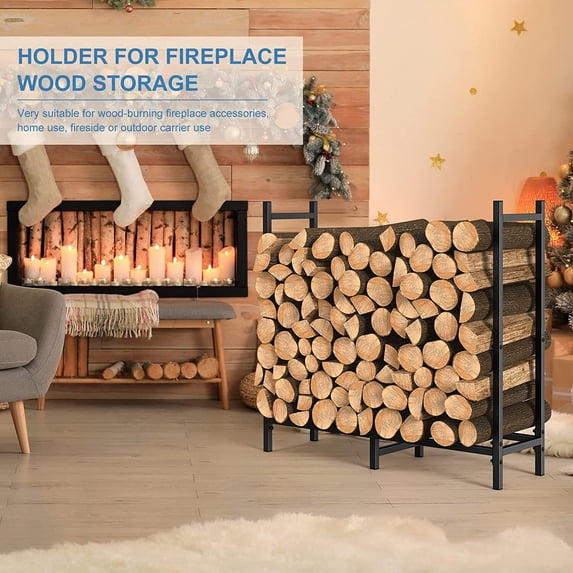 Firewood Rack Heavy Duty Log Rack Firewood Storage Holder Outdoor Indoor 2.7ft