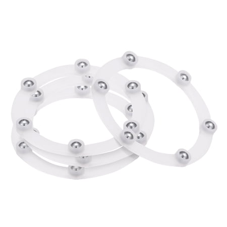 2.7inch Rotating Swivel Stand with Steel Ball Annular Lazy Susan Base Turntable 0.23x2.15inch White Pack of 4