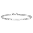 thumbnail image 1 of 2.7mm Rhodium Plated Silver Square Box Chain Link Bracelet, 7 inches, 1 of 5