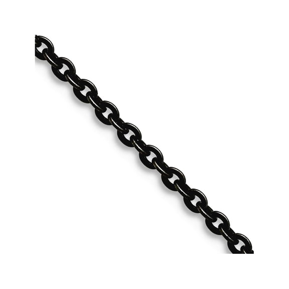 2.7mm Stainless Steel Oxidized Cable Chain Necklace 24 Inch Chain Necklace for Women and Men