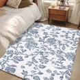 thumbnail image 1 of 2.7x5 Area Rugs, Blue Flower Non-Skid Rubber Backing Large Rectangle Rugs - Living Room Bedroom Home Office, Vintage Farmhouse Boho Leaf Spring Summer Indoor Floor Mat Carpets Washable Rug, 1 of 9