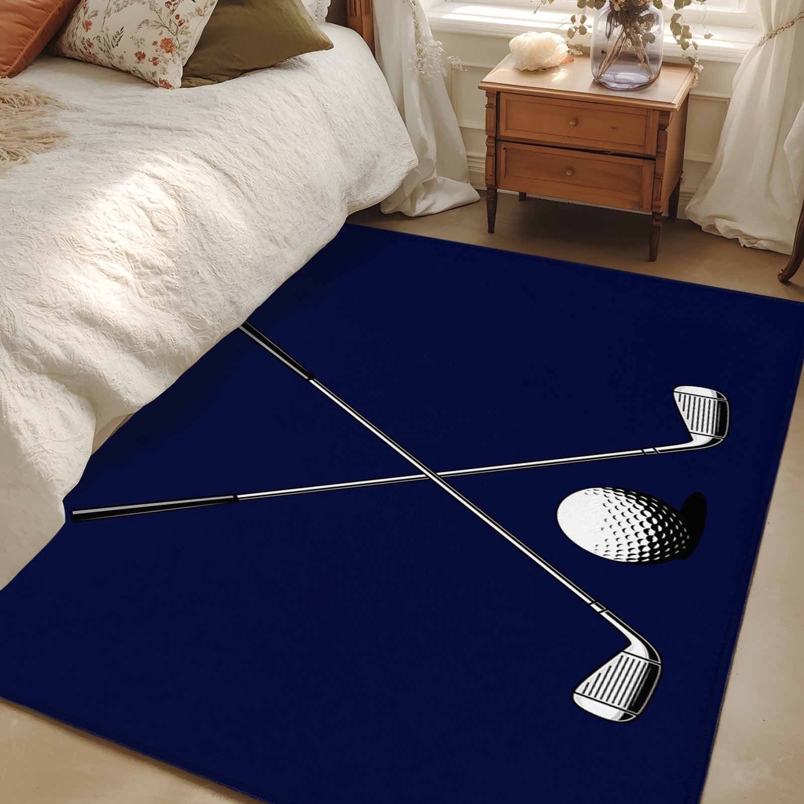 Neutral Color Golf Rug 2.7x5 Area Rugs, Golf Ball Non-Skid Rubber Backing Large Rectangle Rugs ...