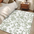 thumbnail image 1 of 2.7x5 Area Rugs, Green Leaf Flower Non-Skid Rubber Backing Large Rectangle Rugs - Living Room Bedroom Home Office, Vintage Farmhouse Bohemian Spring Indoor Floor Mat Carpets Washable Rug, 1 of 9