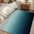 thumbnail image 1 of 2.7x5 Area Rugs, Grey Turquoise Ombre Non-Skid Rubber Backing Large Rectangle Rugs - Living Room Bedroom Home Office, Teal Modern Geometric Striped Abstract Art Indoor Floor Carpets Washable Rug, 1 of 9