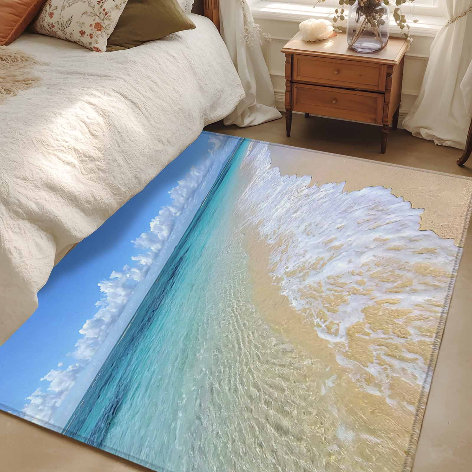 Oceanic Throw Rigs 2.7x5 Area Rugs, Summer Beach Non-Skid Rubber Backing Large Rectangle ...
