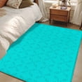 thumbnail image 1 of 2.7x5 Area Rugs, Turquoise Plaid Non-Skid Rubber Backing Large Rectangle Rugs - Living Room Bedroom Home Office, Geometric Leaf Diamond Morocco Abstract Indoor Floor Mat Carpets Washable Rug, 1 of 9
