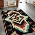 thumbnail image 1 of 2.7x5 Washable Area Rug, Abstract Ethnic Style Pattern Non-Slip Rectangle Rug for Bedroom Bedside, Retro Brown Red Weaving Indoor Floor Mat for Home Decor, 1 of 9
