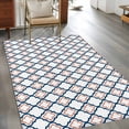 thumbnail image 1 of 2.7x5 Washable Area Rug, Abstract Non-Slip Rectangle Rug for Bedroom Bedside, Medieval Red Blue Geometrical Art Indoor Floor Mat for Home Decor, 1 of 9