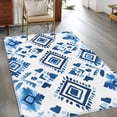 thumbnail image 1 of 2.7x5 Washable Area Rug, Bohemia Non-Slip Rectangle Rug for Bedroom Bedside, Blue Argyle Ethnic Style Retro Abstract Pattern Indoor Floor Mat for Home Decor, 1 of 9