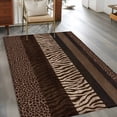 thumbnail image 1 of 2.7x5 Washable Area Rug, Brown Zebra Leopard Print Non-Slip Rectangle Rug for Bedroom Bedside, Country Vintage Animal Skin Print Indoor Floor Mat for Home Decor, 1 of 9