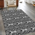 thumbnail image 1 of 2.7x5 Washable Area Rug, Deer Head Non-Slip Rectangle Rug for Bedroom Bedside, Leaf Animal Black Indoor Floor Mat for Home Decor, 1 of 9