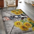 thumbnail image 1 of 2.7x5 Washable Area Rug, Donkey Pig Cow Non-Slip Rectangle Rug for Bedroom Bedside, Retro Farmhouse Animal Yellow Sunflower Wood Grain Indoor Floor Mat for Home Decor, 1 of 9