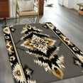 thumbnail image 1 of 2.7x5 Washable Area Rug, Retro Ethnic Art Non-Slip Rectangle Rug for Bedroom Bedside, Beige Brown Black Weaving Art Indoor Floor Mat for Home Decor, 1 of 9