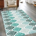 thumbnail image 1 of 2.7x5 Washable Area Rug, Vintage Floral Non-Slip Rectangle Rug for Bedroom Bedside, Dark Green Flower Pattern Country Gradient Indoor Floor Mat for Home Decor, 1 of 9