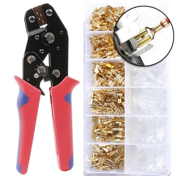 2.8/4.8/6.3mm Spring Plug Crimp Crimping Hand Tool Female Male Wire Connectors Terminals Electrical Insulated Assortment