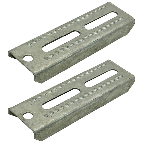 (2) Boat Trailer Bunk Board Upright Brackets 8" Long Galvanized Steel 2-1/2" Wide 2-11/16" Slot
