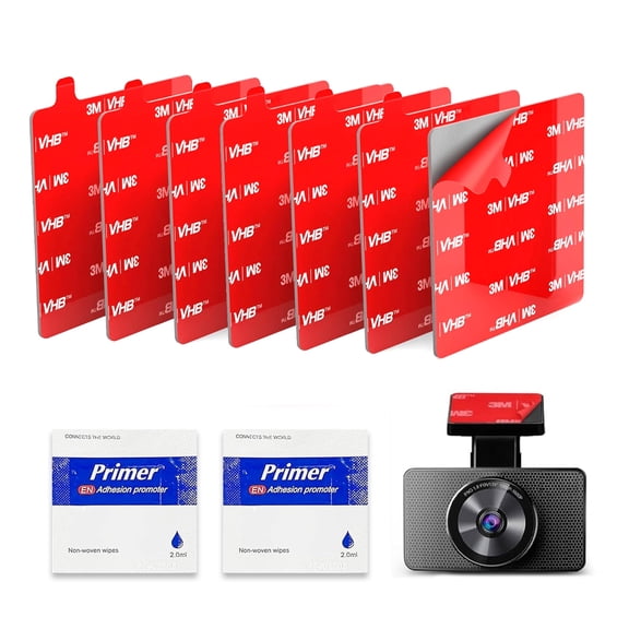 2.8" Heat Resistant Double-Sided Adhesive Pads, 4pcs Square Double Sided Tape Heavy Duty, Adhesive Sticky Pads for Car Phone Holder Mount & Dash Cam with Adhesion Promoter