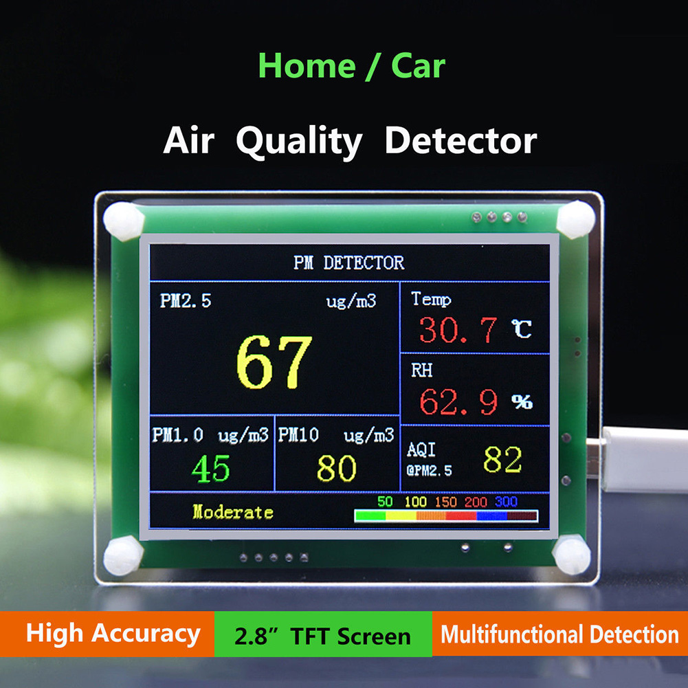 2.8'' High Rate Digital Car PM2.5 Air Quality Detector Tester Meter AQI