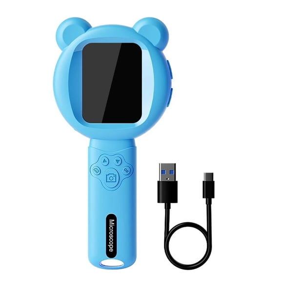 2.8" IPS Screen Digital Magnifier Handheld Video Microscope 2.0MP 500X Magnification with 15 LEDs for PCB Repair Blue