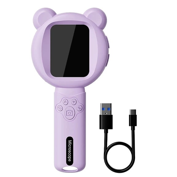 2.8" IPS Screen Digital Magnifier Handheld Video Microscope 2.0MP 500X Magnification with 15 LEDs for PCB Repair Violet